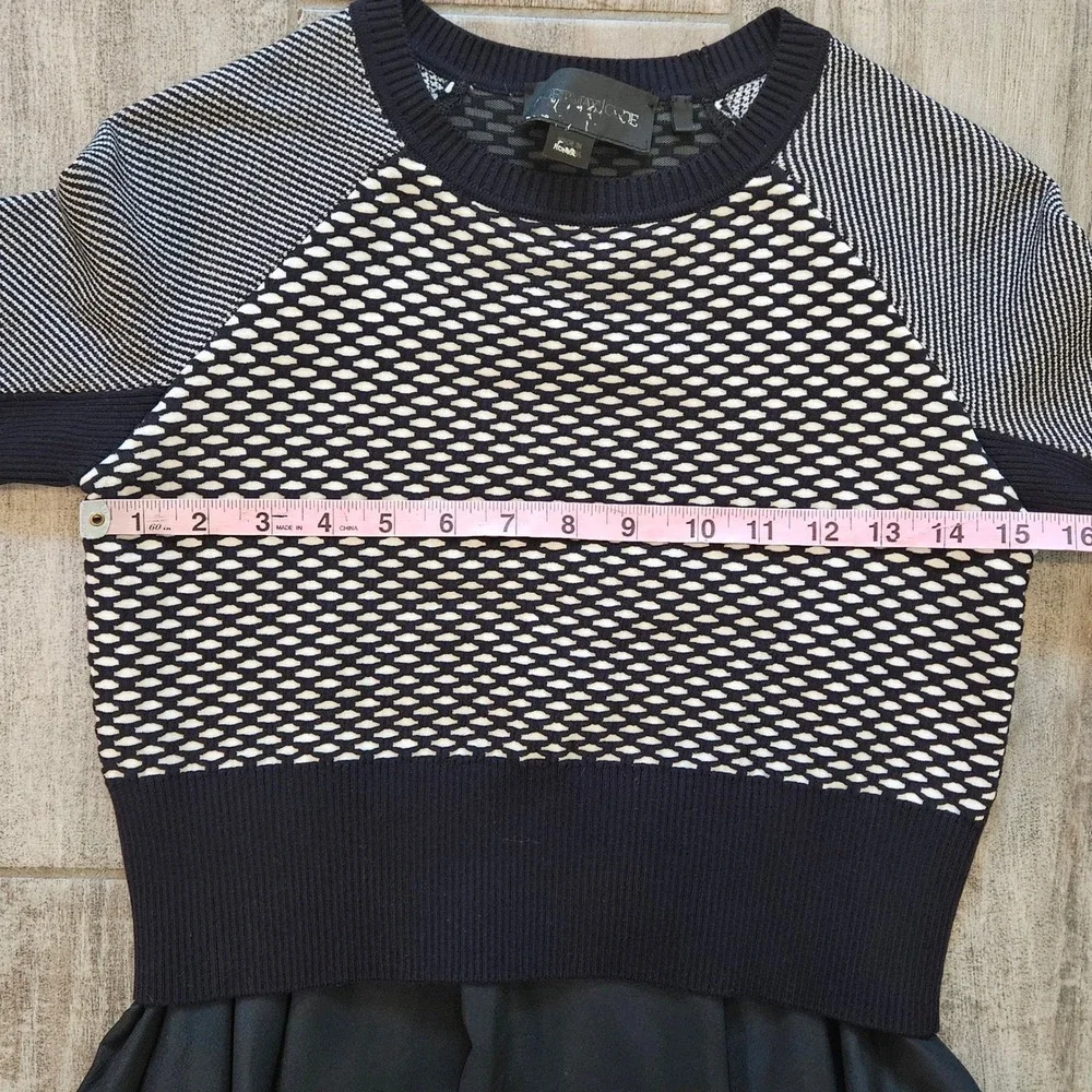 Sportmax Code Mixed Media Midi Dress Size S Knit Sweater Two-fer‎ A-Line Layered